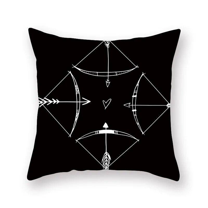 Bedroom Living Room Sofa Cushion Cover Pillowcase Fashion Decor Black Gray Lip Eye Print