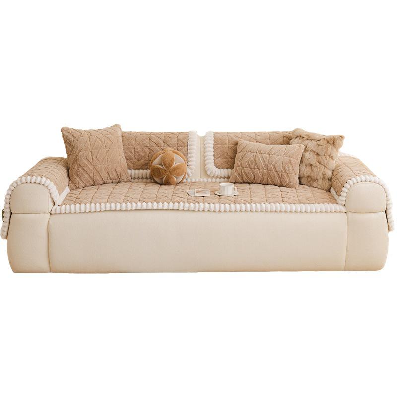 2026 Autumn/Winter Plush, Non-Slip Sofa Cover & Thick Velvet Cushion for Leather Sofas