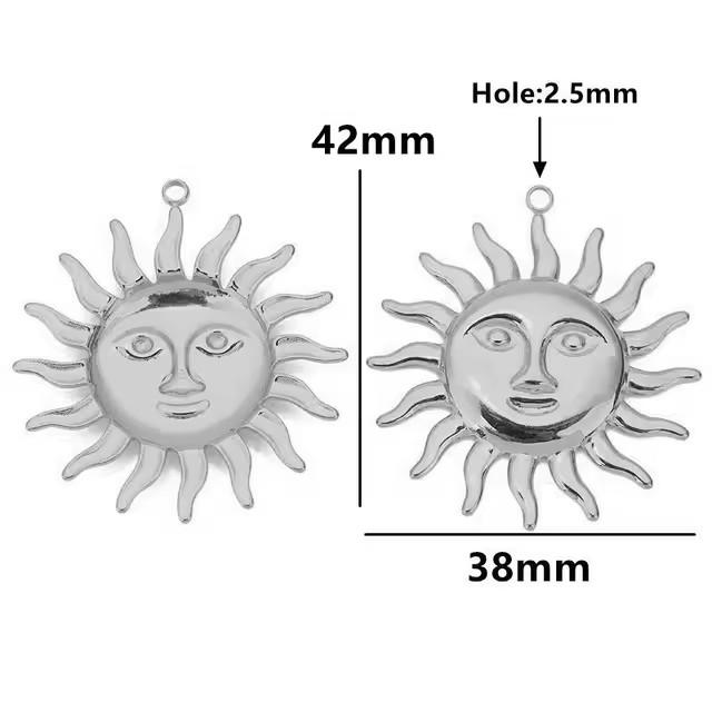 4pcs Stainless Steel Spiral Round Circle Sun Flower Conch Large Charms Pendants for DIY Earring Necklace Jewelry Making Supplies