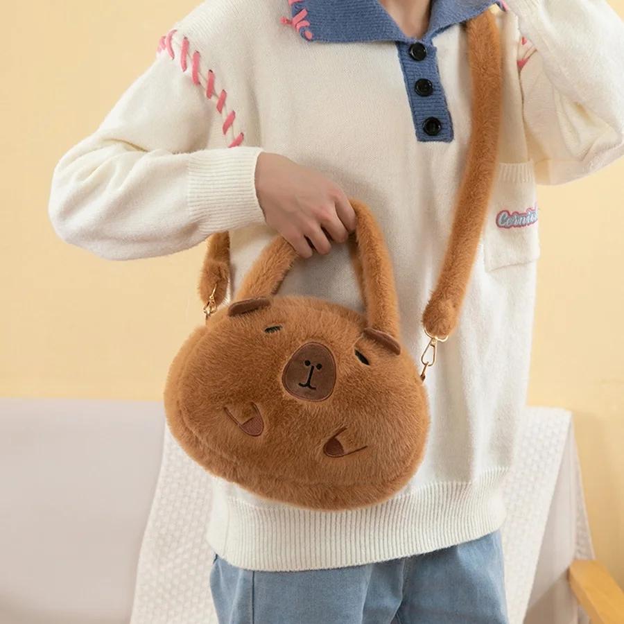 New Kawaii Plushie Doll Capybara Plush Backpack Handbag Children's Bag Toy Shoulder Bag Mini Knapsack Bags Gifts for Girlfriend