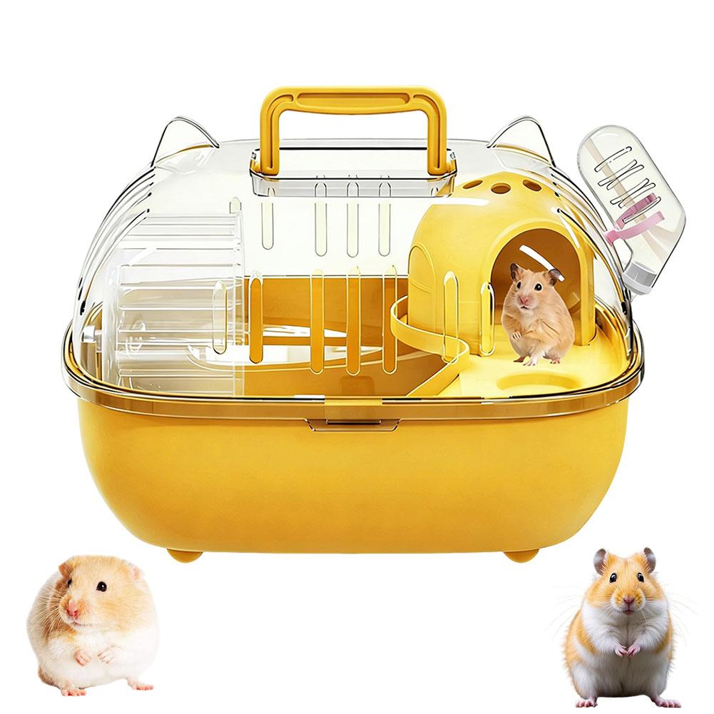 Tragbarer Hamsterkäfig mit transparentem Deckel Kleintier-Ausflugskäfig für Nagetiere Eidechsen Igel Kurztrip Reisebox