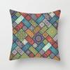 Household Stitching Colorful Mandala Printed Pillow Cover Bedroom Sofa Cushion Peach Leather Velvet Cushion Cover