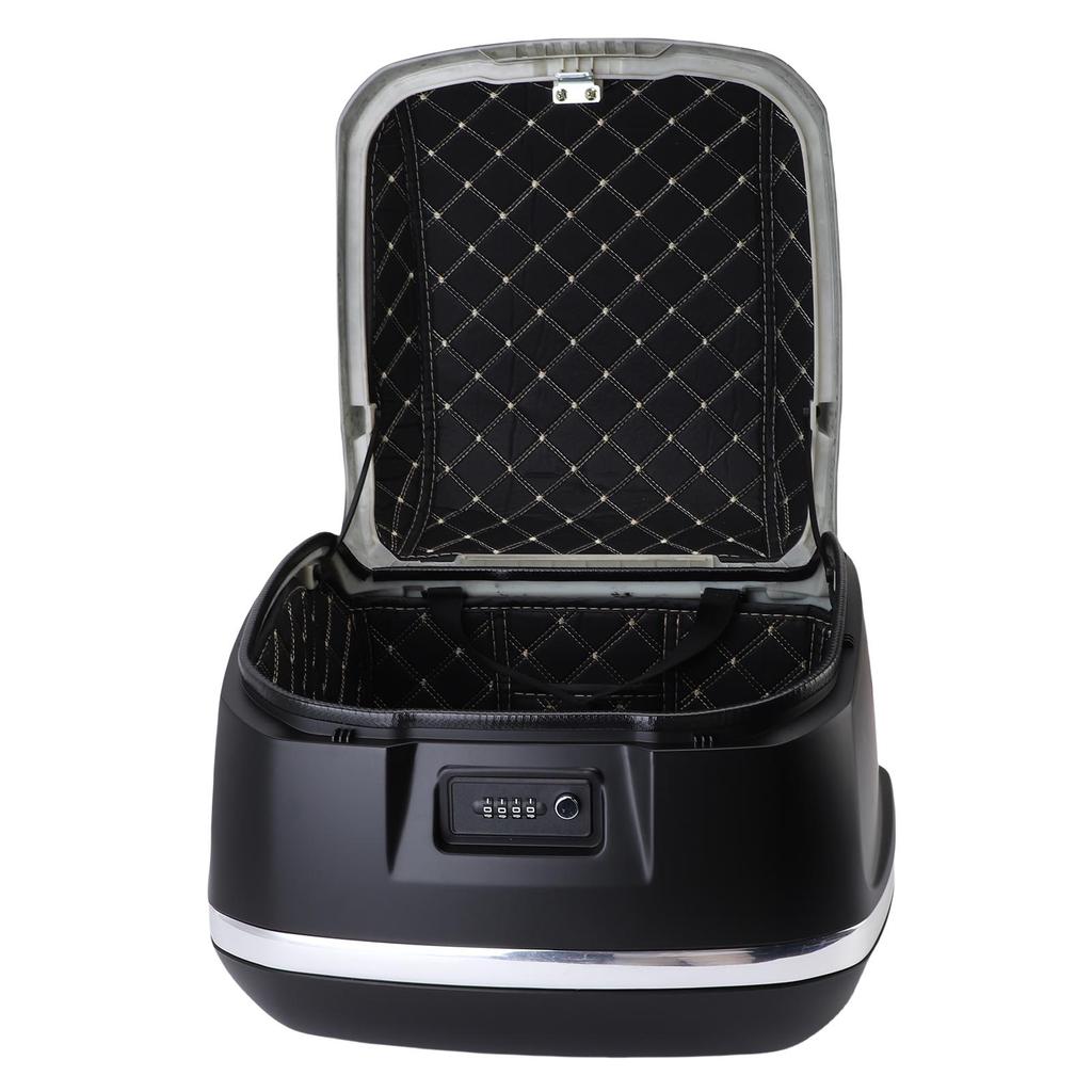 35L Universal Motorcycle Rear Case Vintage Water Proof Motorcycle Rear Top Box for Electric Scooters Black