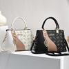Contrasting colors, fashionable and large-capacity shoulder mother handbag, female crossbody flower trend, new 2025 bag