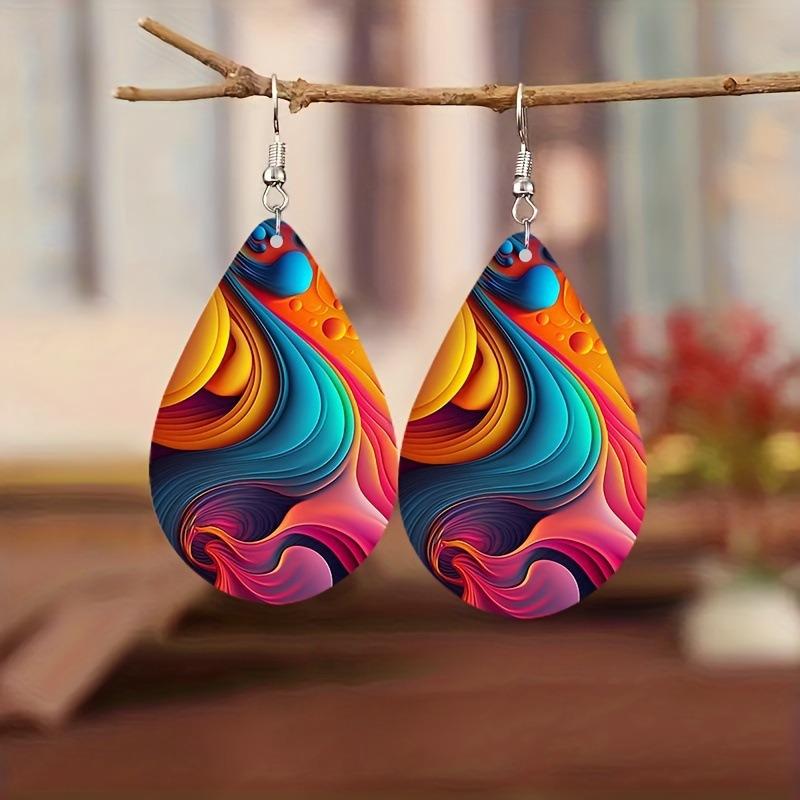 

Retro Bohemian Colorful Teardrop Earrings - Double-Sided Jewelry