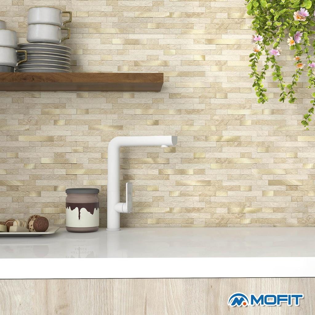 MOFIT 3d Tile Sticker Kitchen Marble Style Tile Sticker Tile Sheet Toilet Wall Sheet Kitchen Panel Washroom Waterproof Wall Sticker DIY 5 Tile,