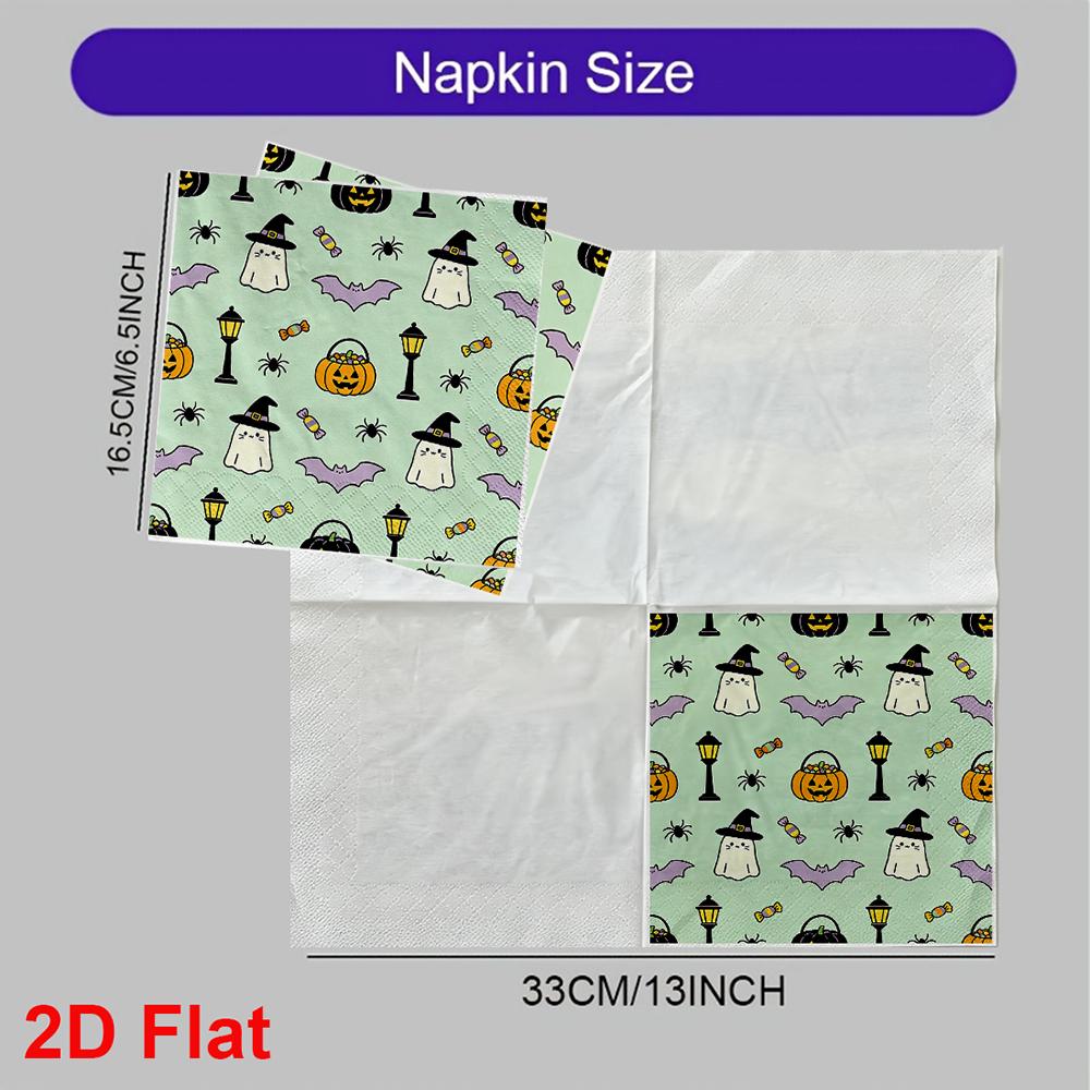 20pcs Disposable Napkins with Halloween Pattern Print for Wedding,Parties,and Daily Use for Thanksgiving Fall Christmas Table Decoration