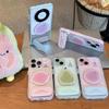 Applicable To iPhone11Pro Colorful Two-in-one Pear Fruit Mirror Folding Bracket Apple 11/11 Mobile Phone Case