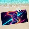 1pc Colorful Game Controller Pattern Microfiber Beach Towel | Ultra-Soft Polyester, Lightweight and Absorbent, Ideal for Yoga