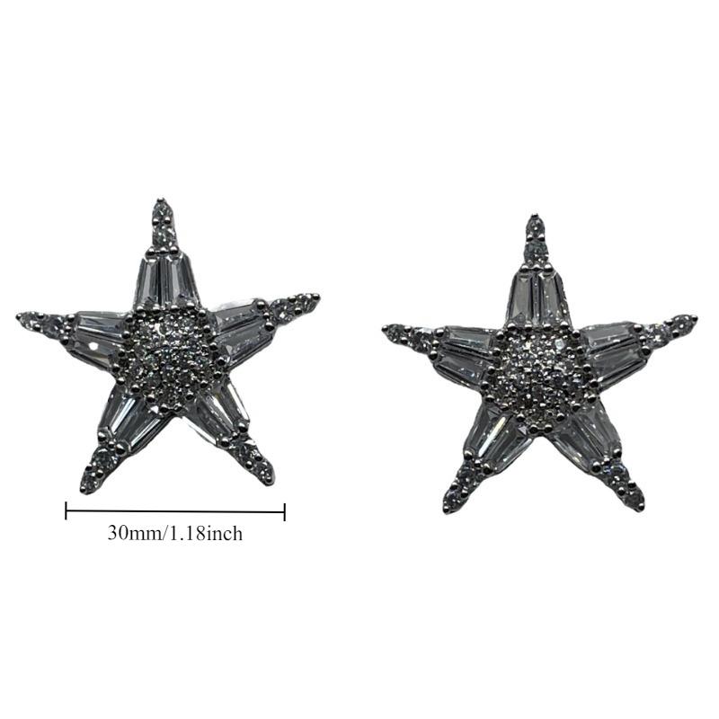 

Fashionable Pentagram Micro Inlaid Zircon Button Luxury Clothing Accessory Button 2pcs