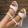 Lucyever Ankle Buckle Wedges Sandals for Women Summer 2026 Patchwork Platform Sandles Woman Thick Sole Gladiator Sandalias