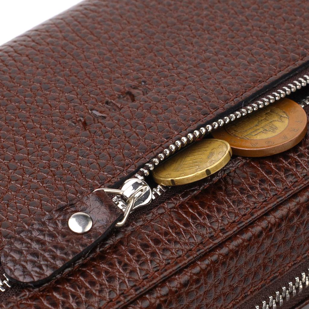 Geräumige Herren-Clutch aus echtem Leder KARYA 21948 Dunkelbraun