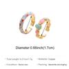 2pcs Set Trendy Dopamine Stainless Steel Geometric Enamel Glaze Opening Rings for Women Girl Fold Wear Finger Jewelry Sets
