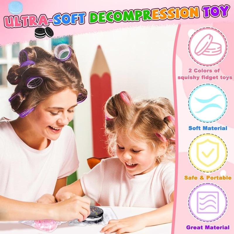 Set of 2 Squishy Biscuit Toys, Realistic Design, Ultra-Soft Slow-Rise Material, Mini Size Stress Relief Fidget Toys for Kids & Adults