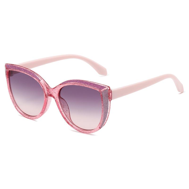 Children's new large-frame cat's eye sunglasses cute baby candy color versatile street photography trendy outdoor sunshade sunglasses