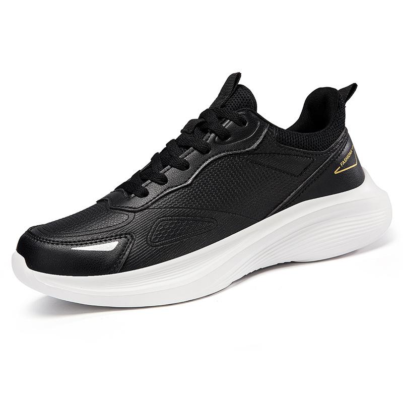 Shoes Sneakers New Lightweight Casual Shoes Black Leather Soft Sole Comfortable Running Shoes