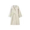 Women's Academy Style Cotton Double-Breasted Long Trench Coat