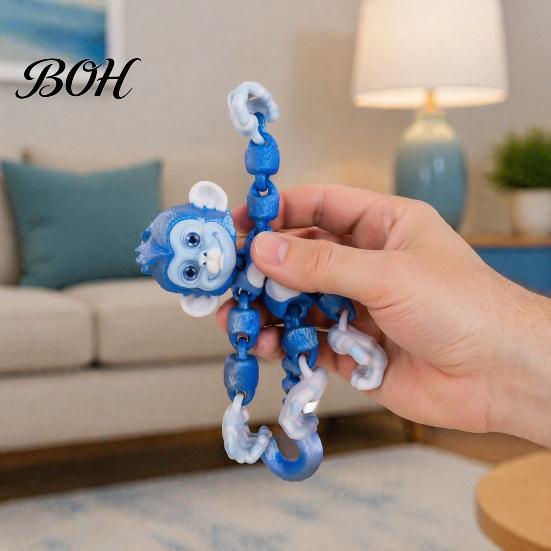 Educational Toys for Boys Girls 3D Printed Articulated Monkey Fidget Toy, Movable Joints Animal Toy Small Collectible Figures Kids Adults, Creative