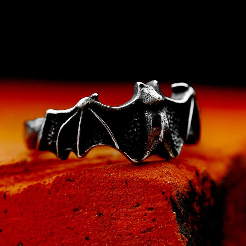 Minimalist Wing Design Stainless Steel Ring Vintage Viking Style Titanium Steel Band