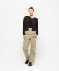 CHAMBROS Women'S Semi-Wide Washed Denim Pants [Cotton Light Khaki]