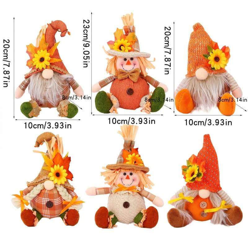 1pc Plush Scarecrow Doll Thanksgiving Fall Harvest Decoration Sitting Scarecrow Figurine for Autumn Home and Farmhouse Decor