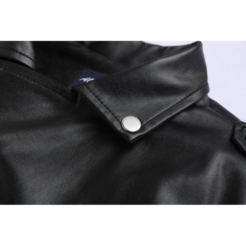 Men's Locomotive Slim Fit Casual Lapel Oblique Zipper Leather Jacket/YP