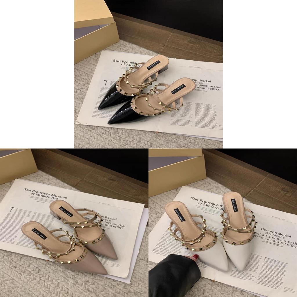 Shoe Category Pointed Toe Slippers With Rubber Sole For Womens Fashion And Office Wear
