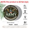 2D Flat, 1pc Round Aluminum US Army Metal Sign, "United States Army" Patriotic Wall Art with Eagle & Crest, Durable, Easy to Install, Perfect for