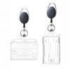 Wasserdichter Klarer Kunststoff PVC ID-Karten Namensschildhalter Transparente Visitenkartenhülle Für Schule Büro