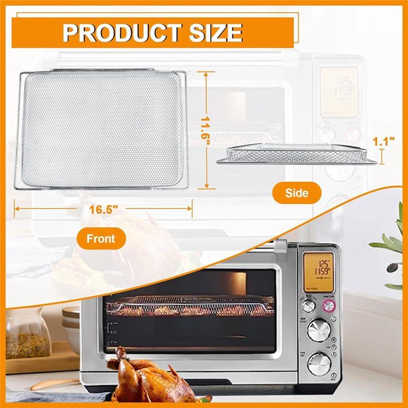 AEE4-Air Fry Basket Replacement For Breville Smart Oven Air Fryer Pro BOV900BSS, Mesh Basket BOV900 Smart Air Fry Oven,3Pcs