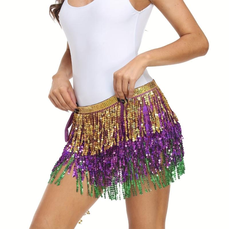 Mardi Gras Costume Tricolor Eyemask Beaded Necklace Feather Headband for Event Parties Favors Carnivals Party Supplies