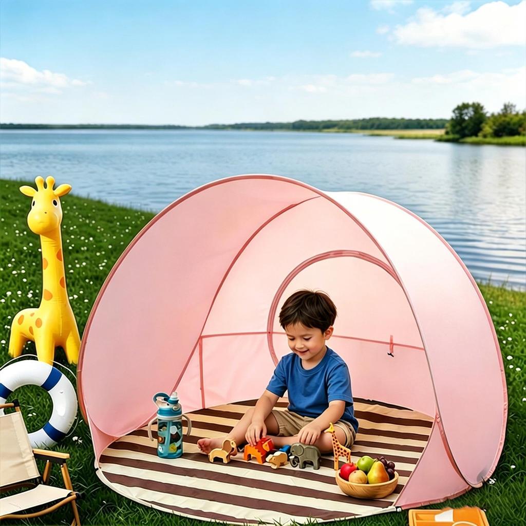 Outdoor Portable Camping Tent One Click Open Beach Sun Shelter Tent Sunshade Canopy for Garden Picnic Backyard Pool