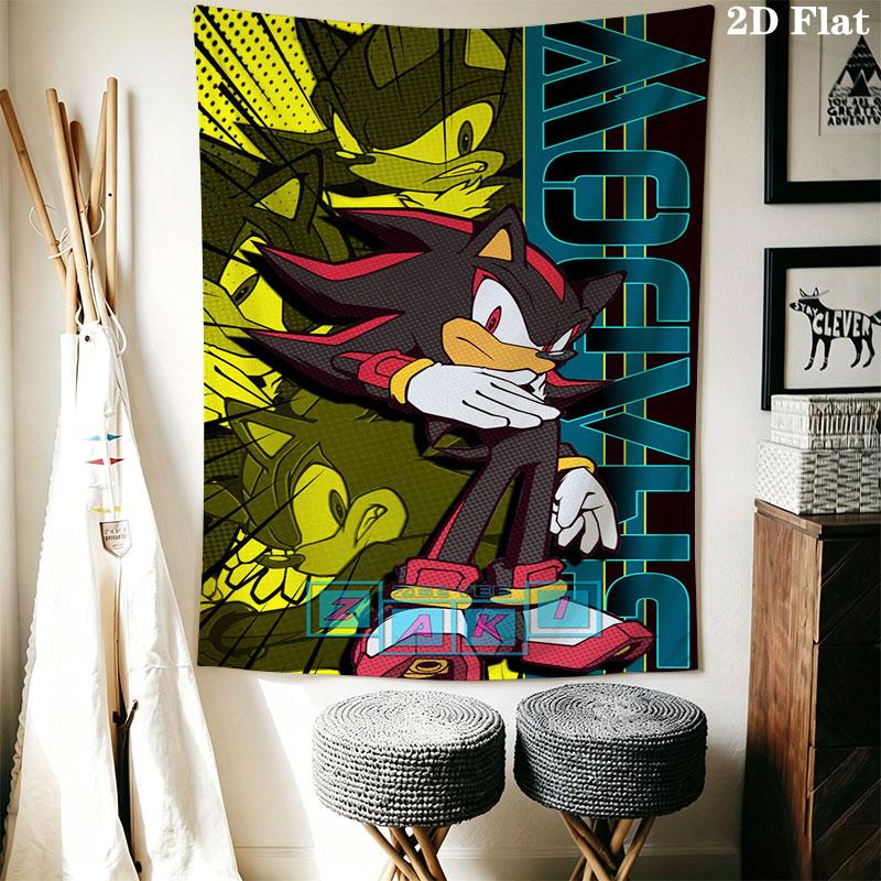 Hedgehog Sonic Whiz Wall Hanging Printed Fabric Blanket Decorative Tapestries for Bedroom Living Room Home Decor