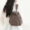 Multifunctional Shoulder Bag Women's Soft Leather Backpack Solid Color Shoulder Bag