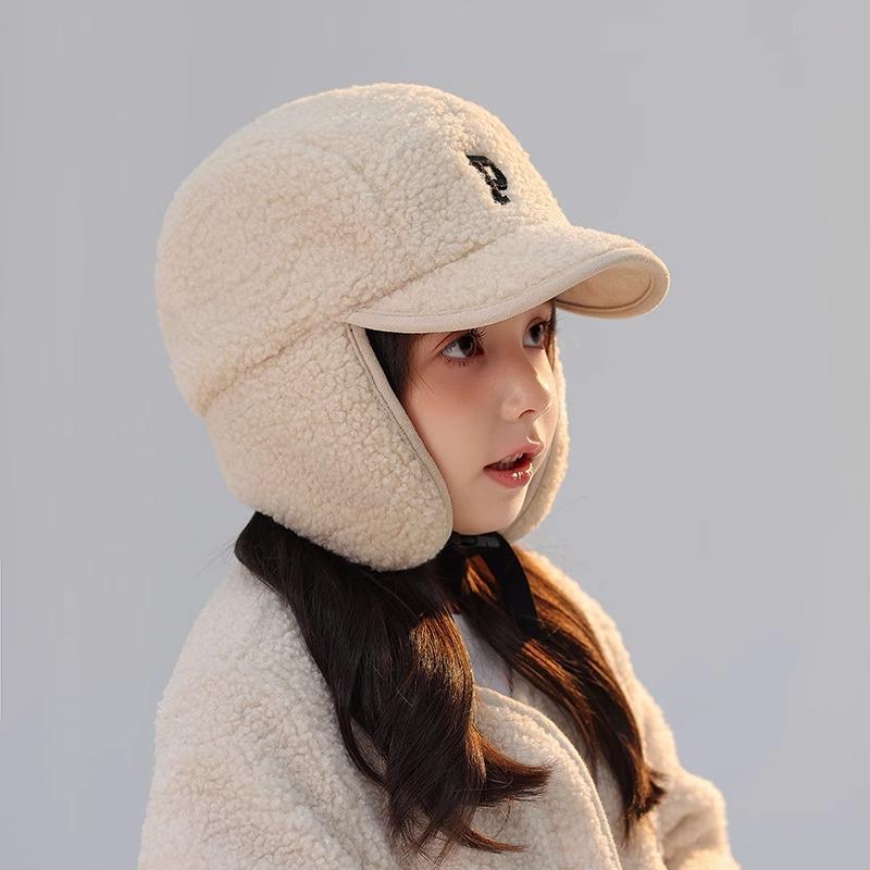 

Детские шапки-ушанки из ягнячьей шерсти 2025: Уютный, Плотный и Теплый для Мальчиков и Девочек One Size бежевый