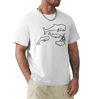 Tatuagem Baleia e Sol por Robe de Extremoduro camiseta roupa retrô modesta design personalizado suas próprias roupas peso pesado homens