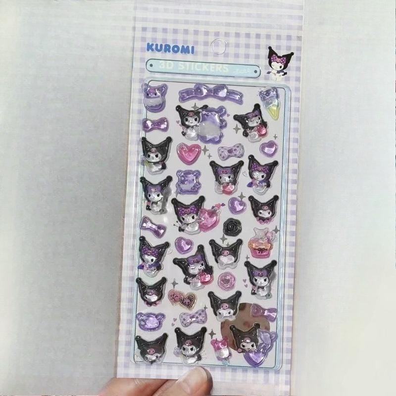 1/8Pcs 3D Sanrio Stickers Sanrio Kuromi Pochacco  My Melody Cinnamoroll Hangyodon Case Bag Decoration Birthday Gifts