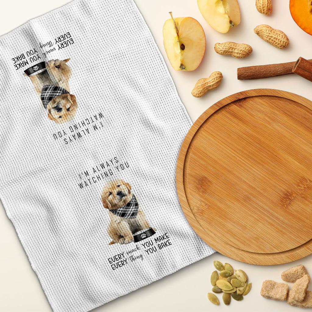 TNUW Funny Golden Retriever Kitchen Towels 16x24 Inch, Gifts for Golden Retriever Lovers Dish Tea Towels for Kitchen, Dog Mom Dad Lovers Owner Gifts