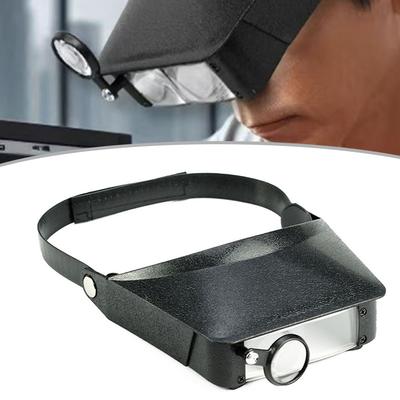 Adjustable Headband Magnifier With 4 Interchangeable Lenses 1.5x 3x 9.5x 11x For Detailed Work Model Making Jewelry Repair