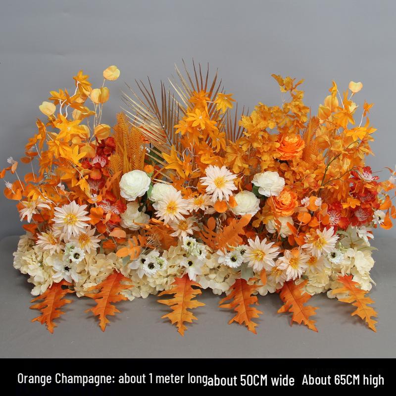 Blue Artificial Flower Row for Wedding Aisles and T-stage Decorations