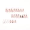 24Pcs/Set Quick Nails French White Edge Florets False Nials Sticker Wearable Waterproof Manicure Finished Nails