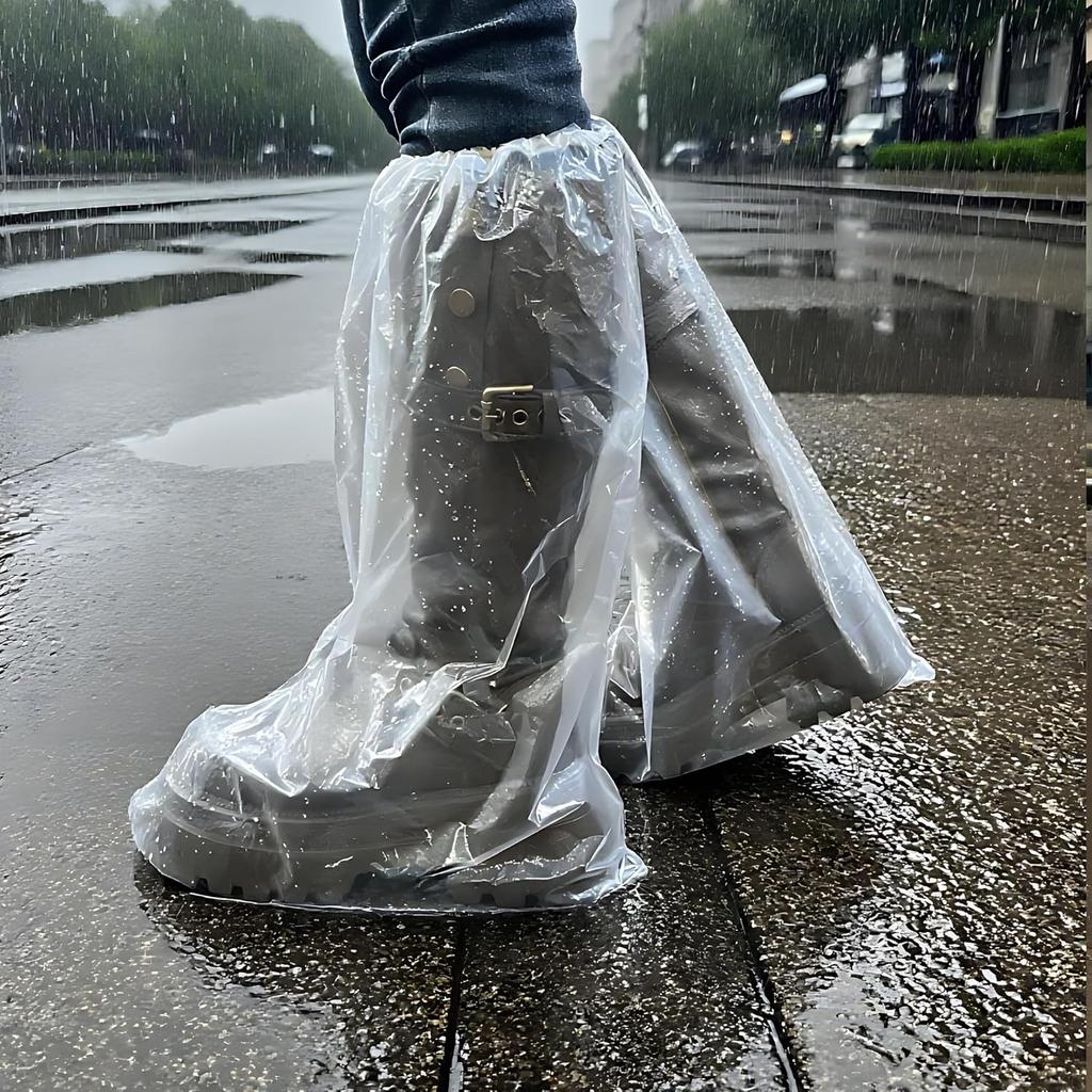 10 Pairs Waterproof Shoe Covers for Rain - Disposable Plastic Rain Shoe Covers Plastic Overshoes for Men Women - Boot Protector