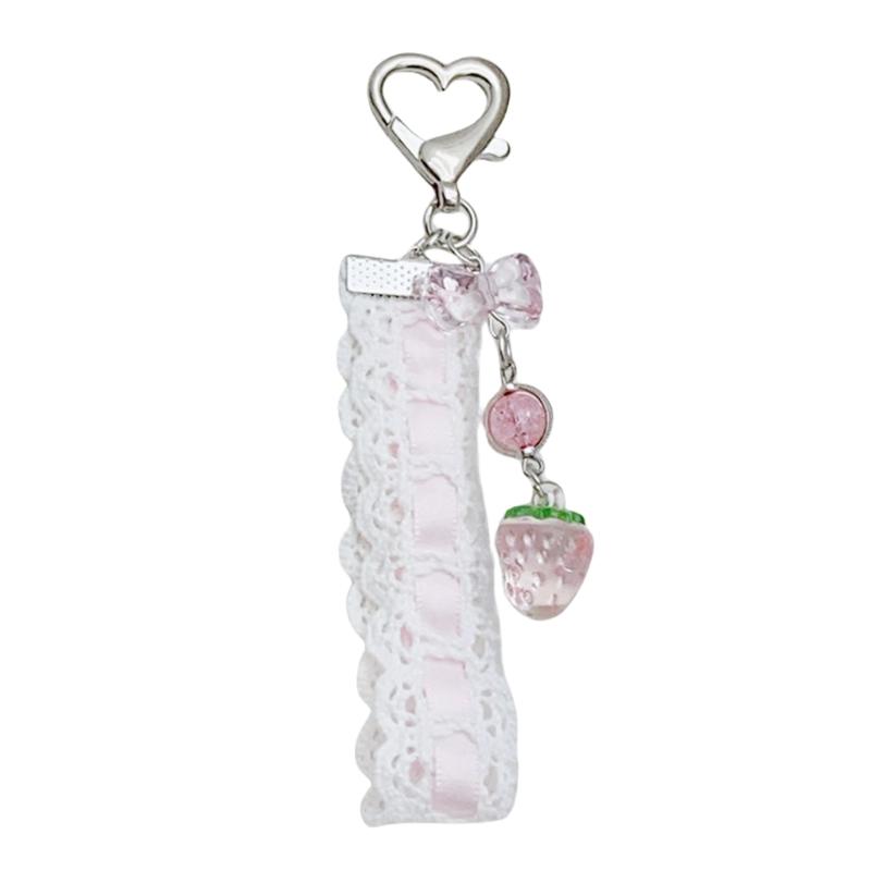 

Elegant Ribbon Beaded Phone Charm Fashionable Ribbon Beaded Phone Charm Accessory with Butterfly Embellishment