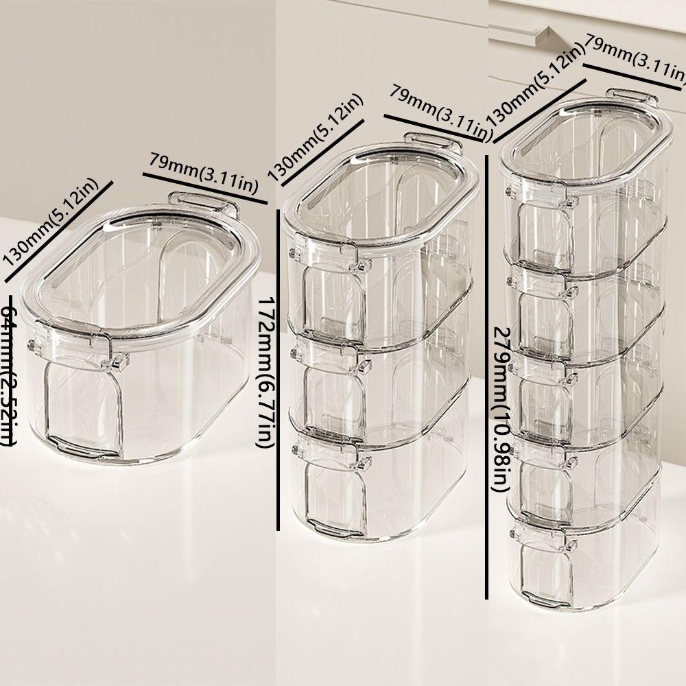 Stackable Salt Jar Transparent Spice Organizer Kitchen Storage Tools Food Storage Box  Tea Coffee
