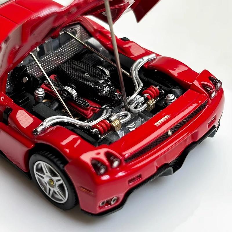 King Model 1:64 Enzo Figure Edition Simulation Alloy Open-lid Miniature Die-cast Car Model Custom Toys Gift Collectible Ornament