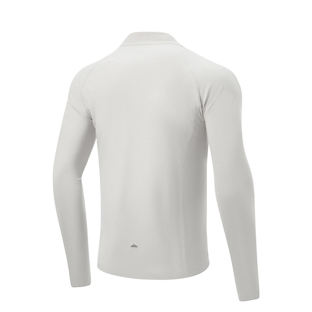 Li-Ning Soft Minimalist Solid Color Stand Collar Long Sleeve T-Shirt Men tops ATLW013-2