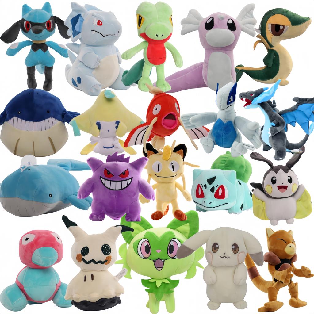 Pokmon Mimikyu Plusle Nidorina Magikarp Plush Toys Abra Charizard Sprigatito Lugia Porygon Riolu Snivy Stuffed Dolls