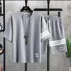 Summer Waffle Knit Loose Fit T-Shirt and Shorts Set