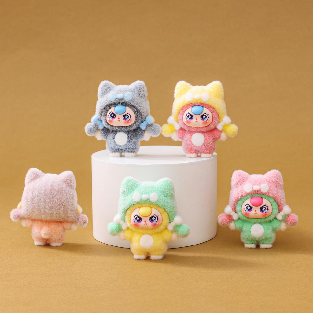 9pcs/Set Baby Three Figure Toy Mini Rabbit Figurine Desktop Decoration Model Ornaments Toys Boys Girls Christmas Gifts