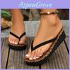 Summer Thick Soled Wedge Flip Flops With Rubber Sole For Womens Casual Beachwear